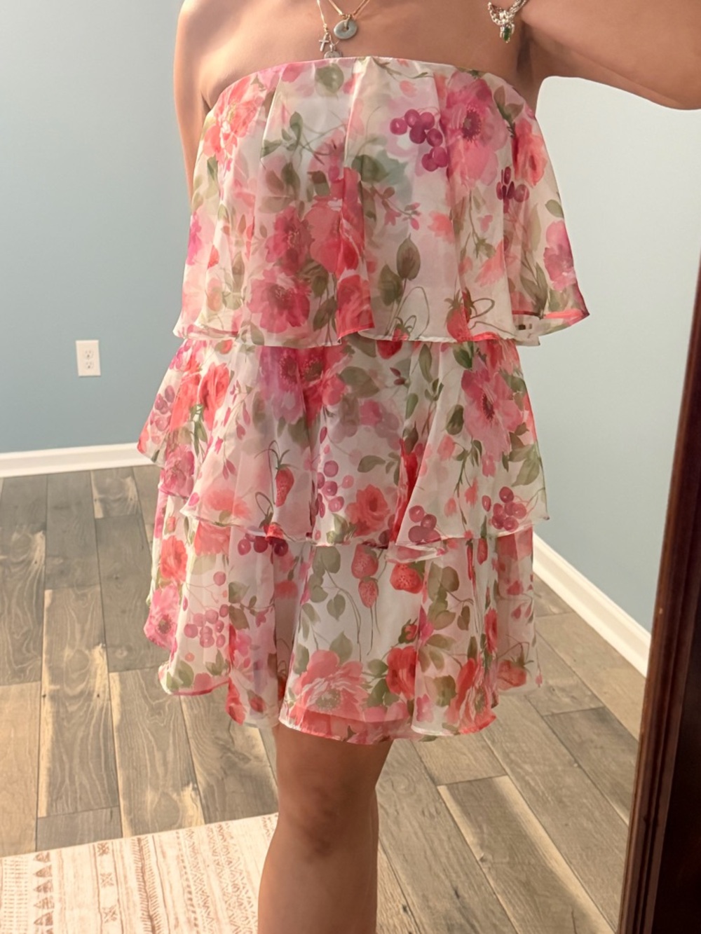 Abercrombie and Fitch Tiered Organza Mini dress sz L